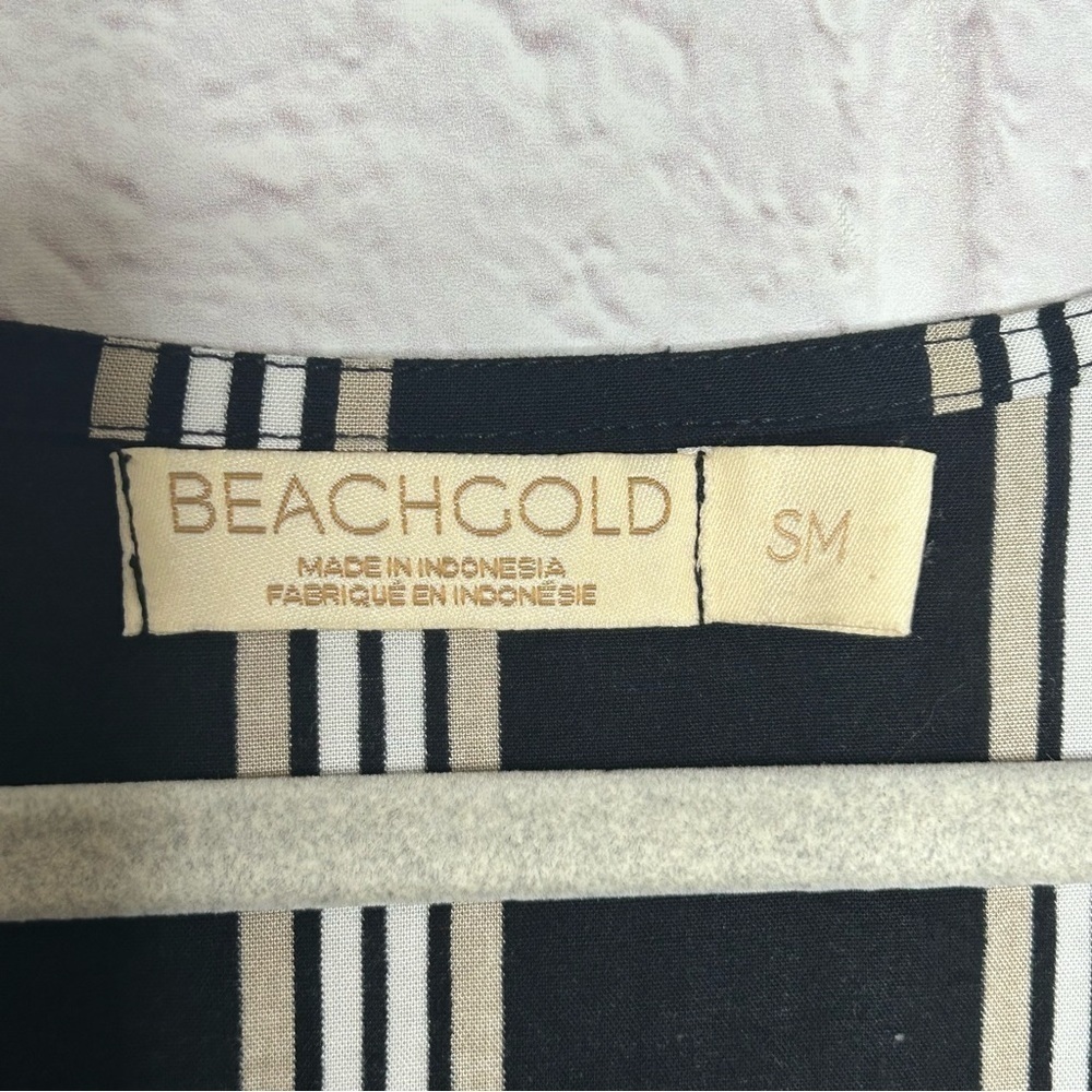BEACHGOLD Striped V-Neck Ruffle Hem Mini Dress - Picture 10 of 15
